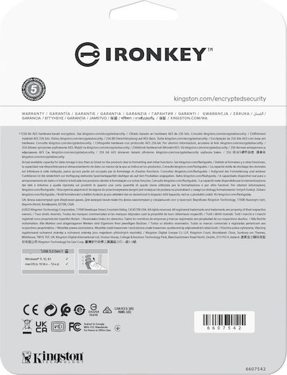 Kingston IronKey Vault Privacy 50 64GB USB 3.2 Stick Blue
