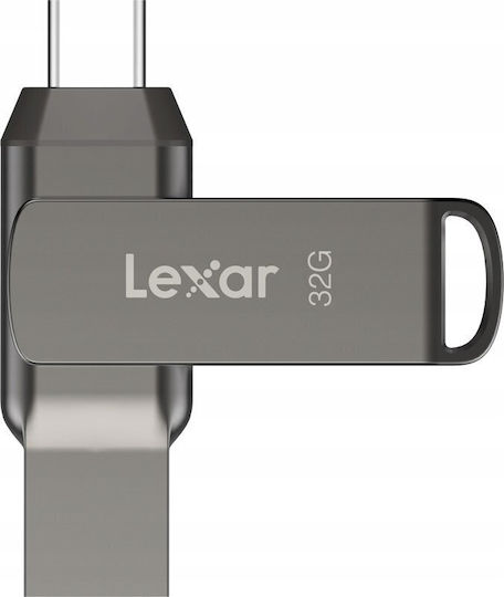 Lexar D400 32GB USB 3.1 Stick with connection USB-C & USB-A Gray