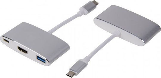 LMP USB-C Docking Station με HDMI 4K PD Ασημί (15090)