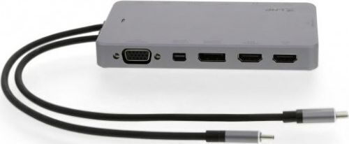 LMP Docking Station με Διπλό USB-C HDMI/DisplayPort 4K PD Ethernet και σύνδεση 2 Οθονών Γκρι (LMP-USBC-DDOCK2-SG)