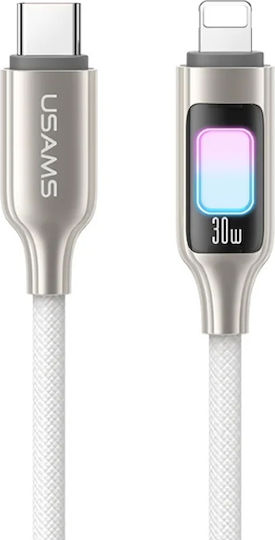 Usams SJ751 Geflochtenes LED USB 2.0 Kabel USB-C männlich - USB-C 240W PD Schwarz 1,2m SJ751USB01