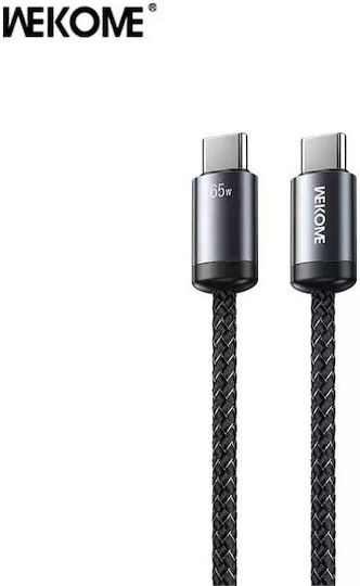 WK Wdc-35 Braided USB 2.0 Cable USB-C male - USB-C 65W PD Μαύρο 1m