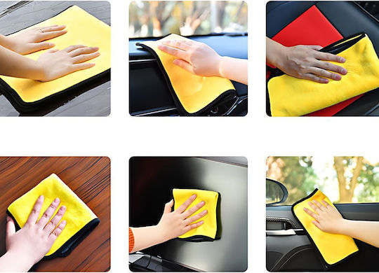 Verk Group Cloths Microfiber Cleaning Car Yellow 30x30cm 3pcs