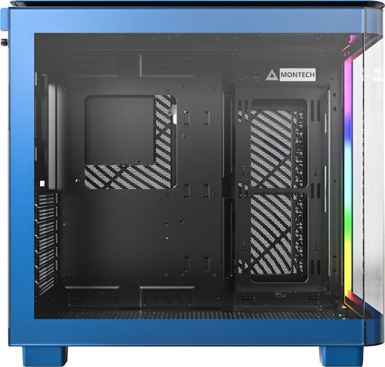 Montech King 95 Gaming Midi-Turm Computergehäuse mit Seitenfenster Blau