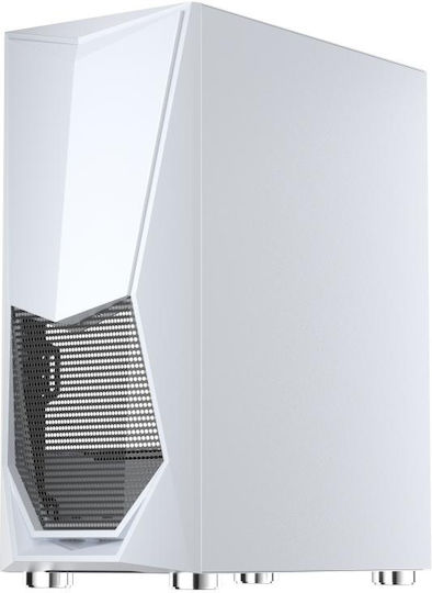 1STPLAYER DK-3 Gaming Midi Tower Computer Case with Side Window and RGB Lighting White