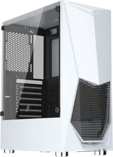 1STPLAYER DK-3 Gaming Midi Tower Computer Case with Side Window and RGB Lighting White