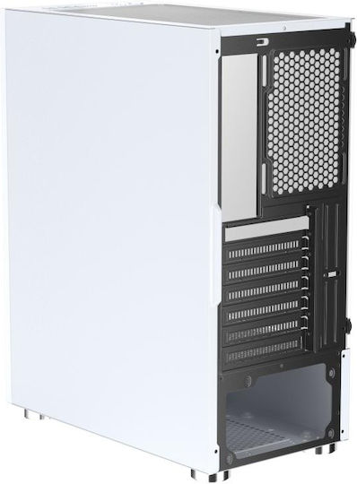 1STPLAYER DK-3 Gaming Midi Tower Computer Case with Side Window and RGB Lighting White