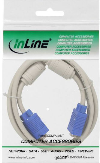 InLine Kabel VGA-Stecker - VGA-Stecker Weiß 1m (17702)