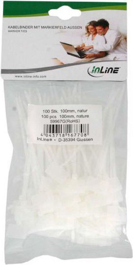 InLine Cable Ties Plastic x100mm in White Colour (100pcs) (59967G)