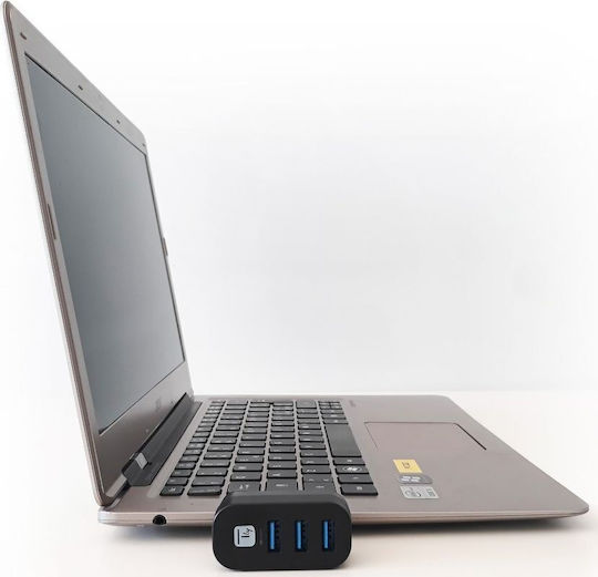 Techly Hub 3 Θυρών USB 3.0 με σύνδεση USB-A Γκρι