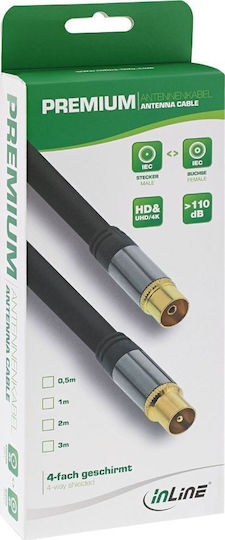 InLine Καλώδιο Κεραίας Coax male - Coax female Μαύρο 3m (69203P) 1τμχ