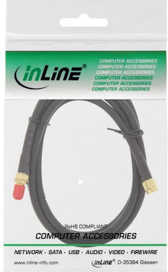 InLine Καλώδιο Κεραίας Coax male - Coax female Μαύρο 1m (40861) 1τμχ