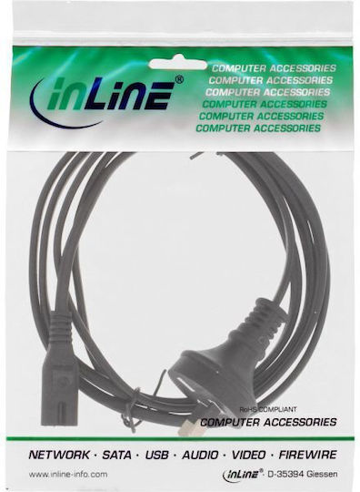 InLine Euro / IEC C7 - Euro / IEC C7 Cable 1.8m Black (16654B)