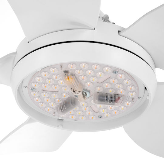 Bakaji Deckenventilator 76cm mit Leuchte Weiß