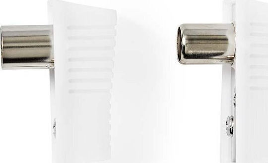 Nedis Iec Coaxial Connector Plug + Socket Angled 2 Pieces White Box