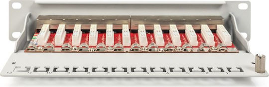 Digitus Екраниран пач панел за рафт 1U 10" 12 порта Сив