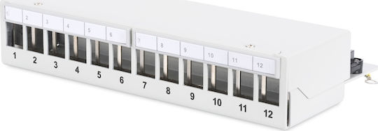 Digitus Shielded Patch Panel for Rack 1U with 12 Ports Gray