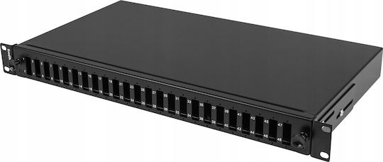 Lanberg Panou Patch Optic pentru Rack 1U 19" 24 Porturi Negru
