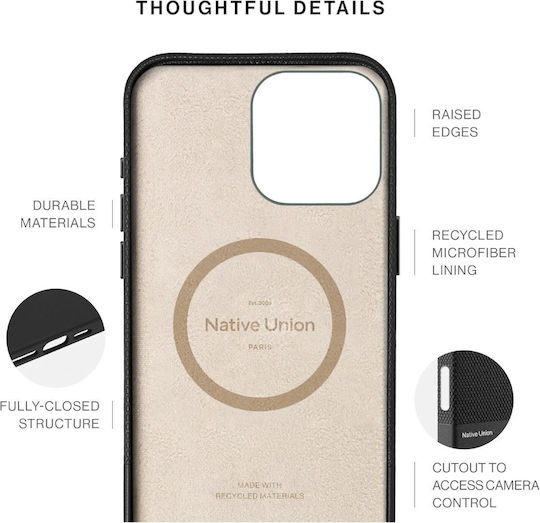 Native Union Classic Wallet Υφασμάτινο 1.8mm Μαύρο (iPhone 16 Pro Max)