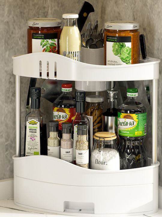 Bakaji Wall Mounted Bathroom Shelf Plastic 33.5x21x38cm White
