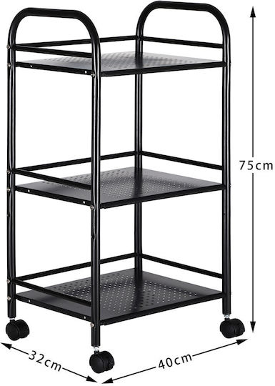 Bakaji Boden Badezimmerregal Metallisch Schwarz
