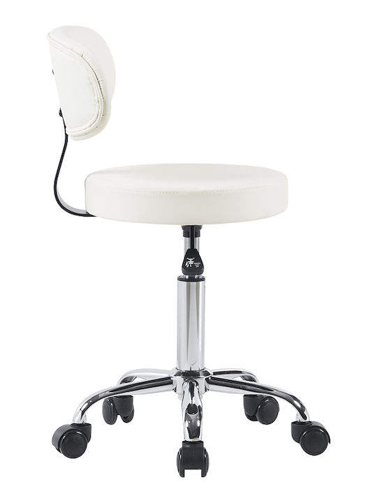 Ergonomic Office & Desk Stool with Backrest Mafeshi White 45x44x70cm