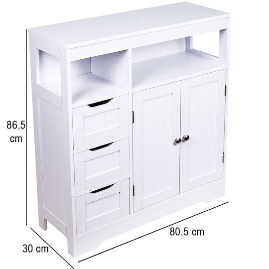 Shally Dogan Badezimmerschrank B80.5xT30xH86.5cm Weiß