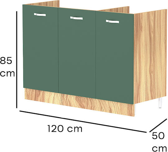 Ντουλάπι Νεροχύτη Πράσινου 120x50x85εκ. Ντουλάπι Νεροχύτη Πράσινου 120x50x85εκ.