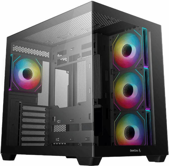Deepcool CG530 4F Gaming Midi Tower Computer Case with Side Window and ARGB Lighting Black