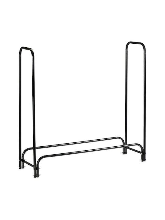Bakaji Μεταλλικό Ράφι Αποθήκευσης Ξύλων 120x35x120cm Μαύρο