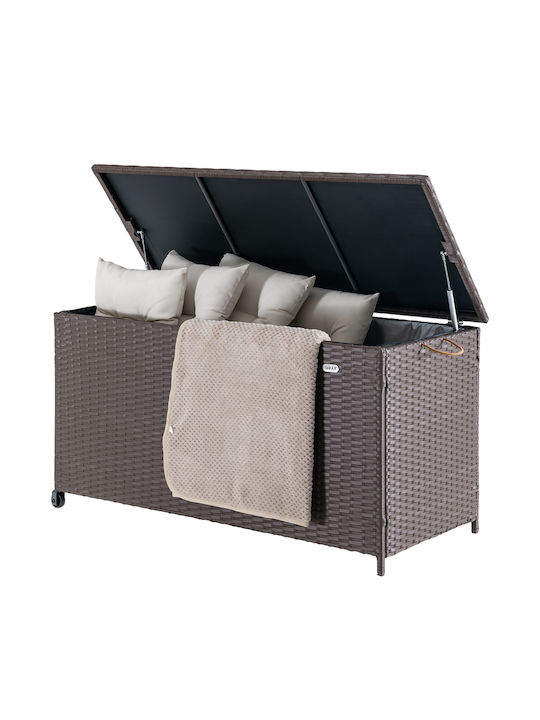 Bakaji Μπαούλο Αποθήκευσης Εξωτερικού Χώρου Rattan 420lt Καφέ Μ121xΠ55xΥ60εκ.