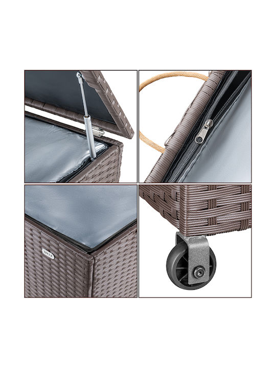 Bakaji Outdoor Storage Box 420lt Brown L121xW55xH60cm