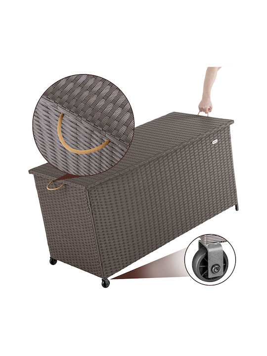 Bakaji Outdoor Storage Box 420lt Brown L121xW55xH60cm
