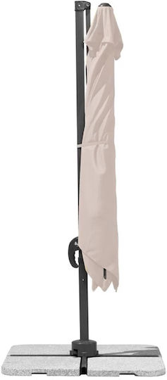 Garten- und Terrassen-Sonnenschirm Hängend Quadratisch Aluminium Ecru 2,7x2,7m