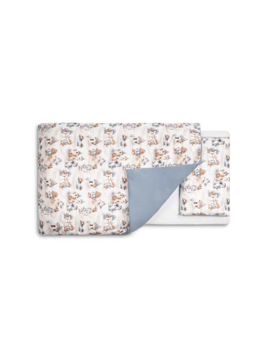 Sensillo Set Copertă de Pătuț cu Față de Pernă Jeans 100x135cm. Sensillo Set Copertă de Pătuț cu Față de Pernă Jeans 100x135cm.