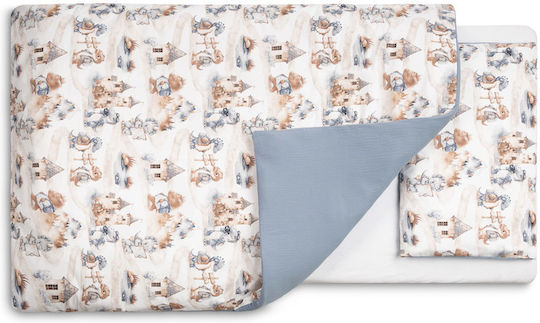 Sensillo Set Copertă de Pătuț cu Față de Pernă Jeans 100x135cm.