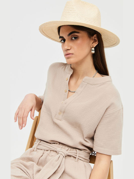 Aristoteli Bitsiani Men's Hat Fedora Beige