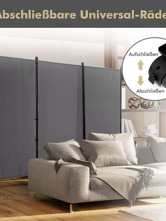 Costway Διακοσμητικό Παραβάν Μεταλλικό 262x180cm