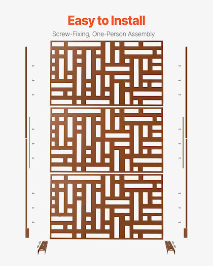 Vevor Διακοσμητικό Παραβάν Μεταλλικό 119.38x193.04cm