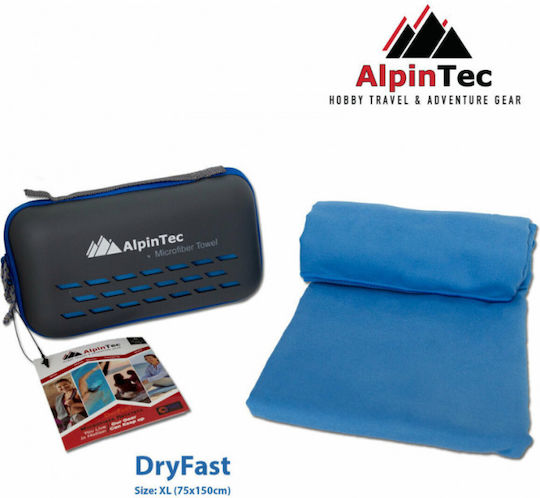 AlpinPro DryFast Microfiber Body Antibacterial Towel with Case Navy 150x75cm