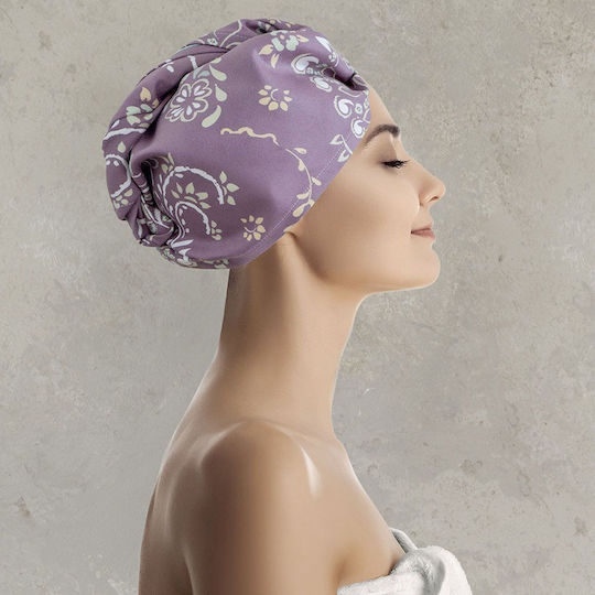Nima Leilan Πετσέτα Microfiber Μαλλιών 200gr/m² Μωβ 25x65εκ.