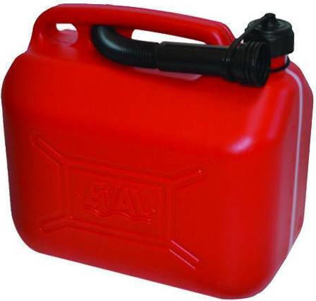 Eval Fuel Can Double Position Plastic with Extension Tube 20lt Red