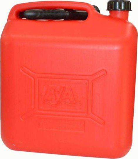 Eval Fuel Can Double Position Plastic with Extension Tube 20lt Red