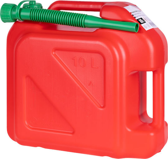 RoGroup Double Position Fuel Can Plastic with Extension Tube 10L Red