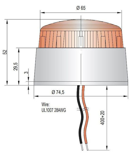 Auersignal Alarm System Beacon with Orange LED 7.45x5.2cm