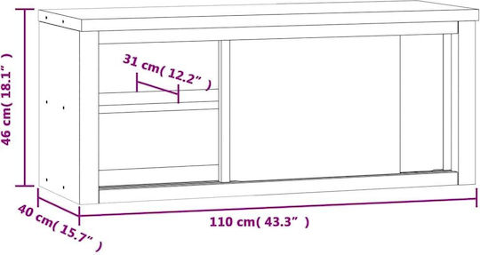 vidaXL Ερμάριο με Συρόμενες Πόρτες 110x40x46cm