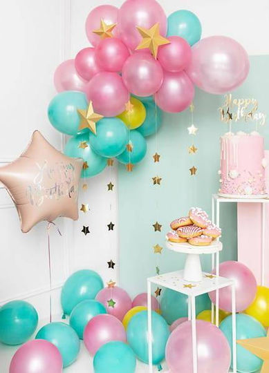 Foie Stea Happy Birthday Balloon Pale Pink 40 Cm