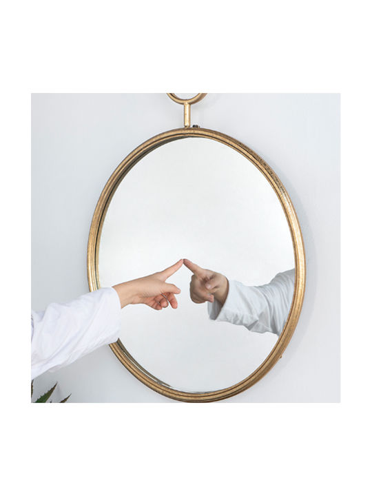 Artekko Oglindă de Perete cu Auriu Ramă din Metalic Diametru 57cm 1buc