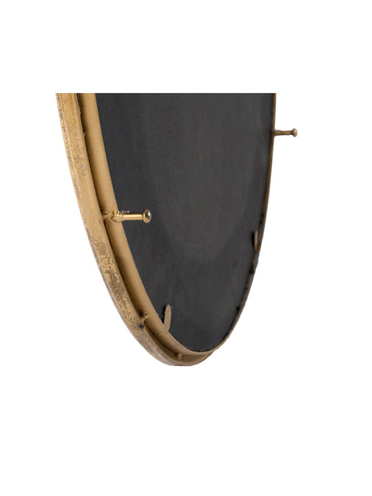 Artekko Oglindă de Perete cu Auriu Ramă din Metalic Diametru 57cm 1buc