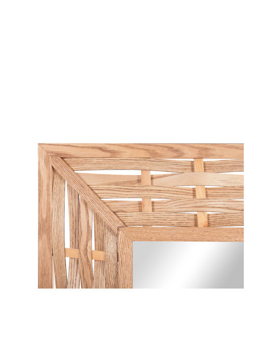 HomeMarkt Wandspiegel mit Beige Hölzernes Rahmen 71x71cm 1Stück